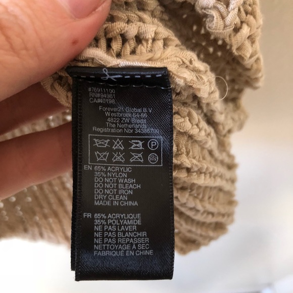 Forever 21 Beige Crovhet Top Size Small - Picture 5 of 5